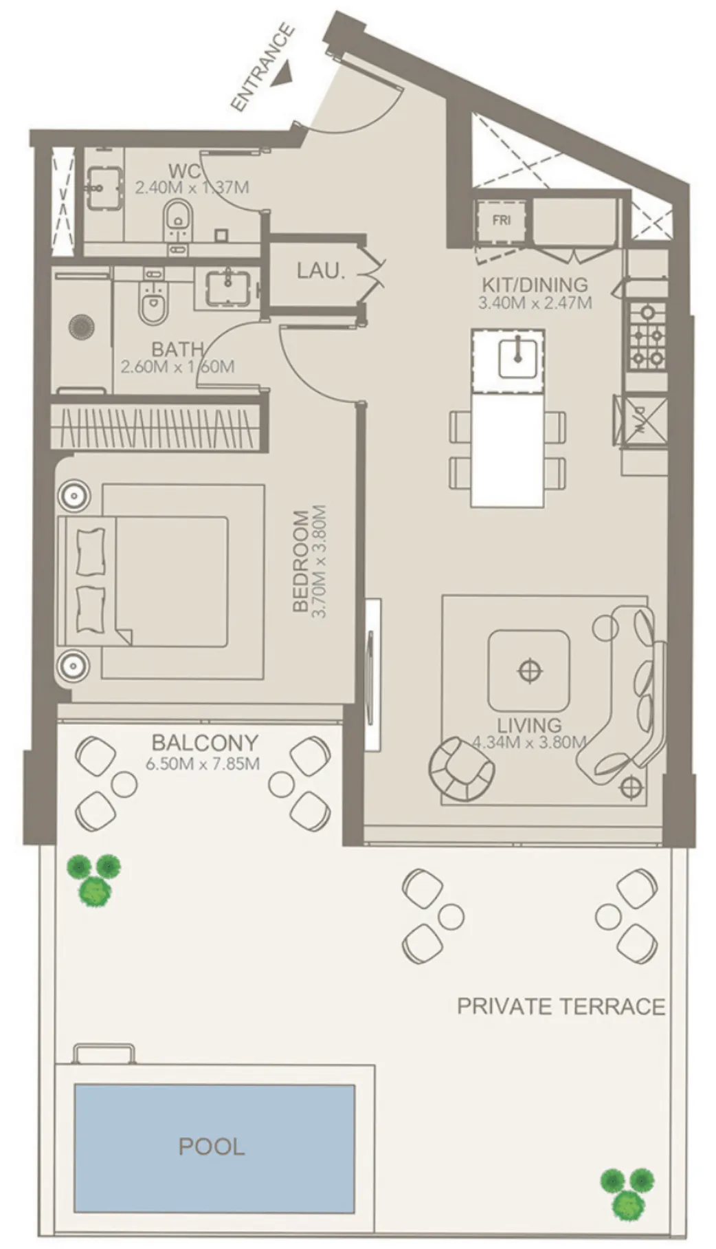 Golf Grove by Regent 1 bed floor plan, 1,143 sqft