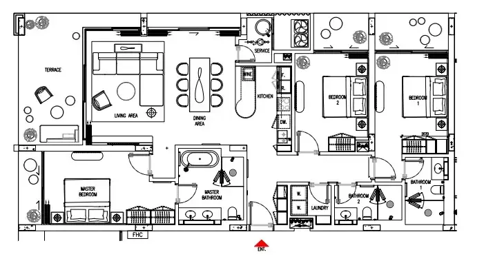 Gardens of Eden - Eden Residence 3 bed floor plan, 1,927 sqft