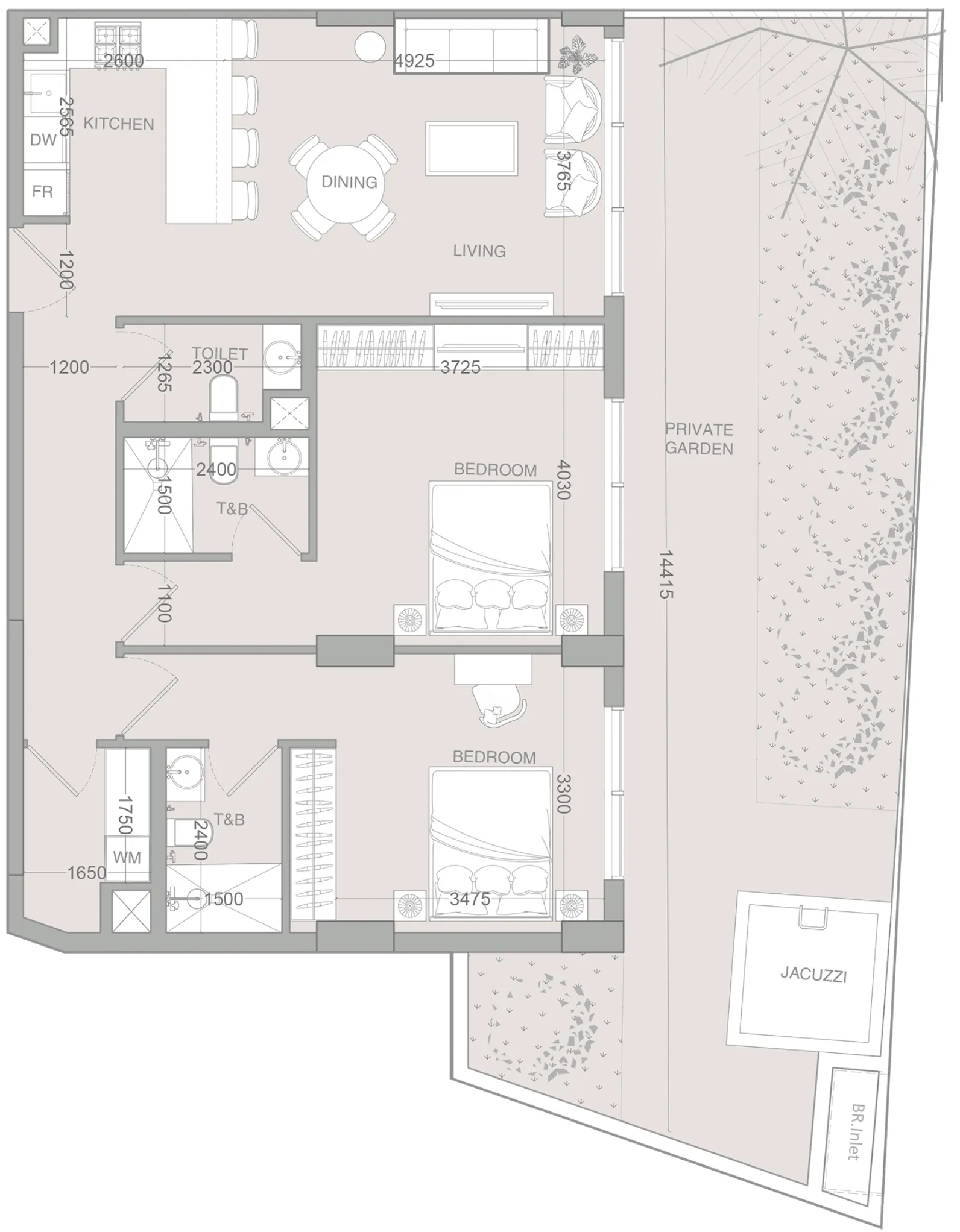 IR1DIAN Park 2 2 bed floor plan, 1,659 sqft