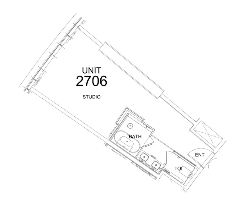 Damac Towers by Paramount Studio floor plan, 476 sqft