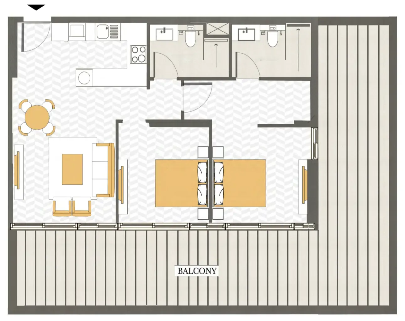 Ashwood Residences 2 bed floor plan, 1,146 sqft