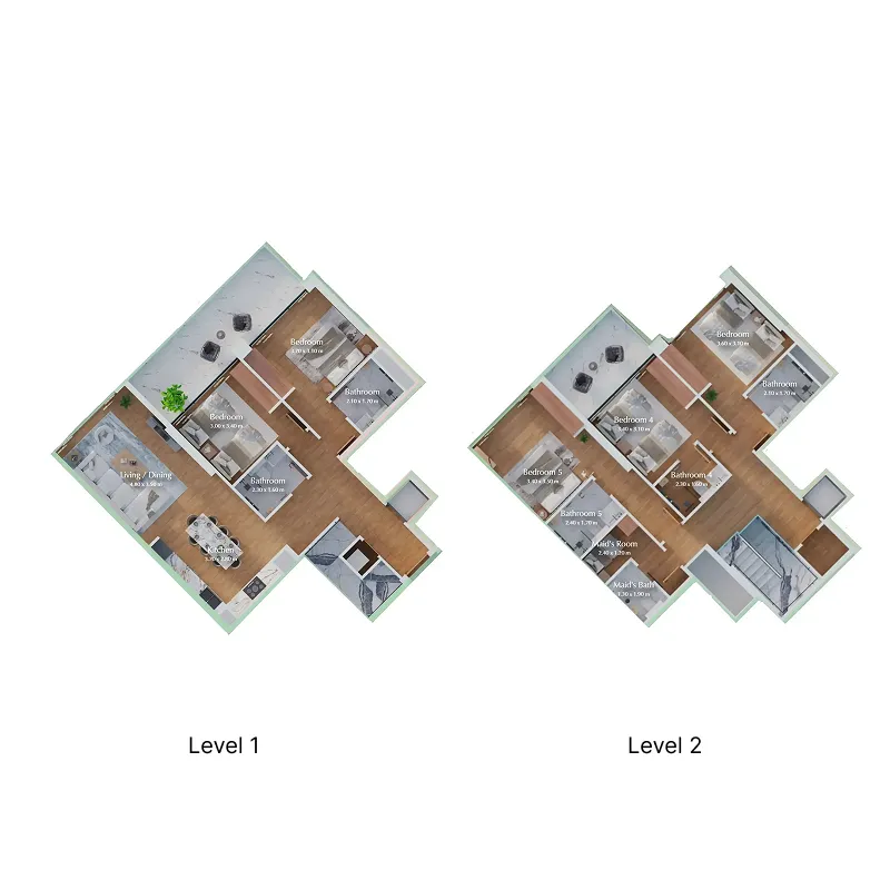 Bab Al Qasr Canal View Residence 22 5 bed floor plan, 1,931 sqft