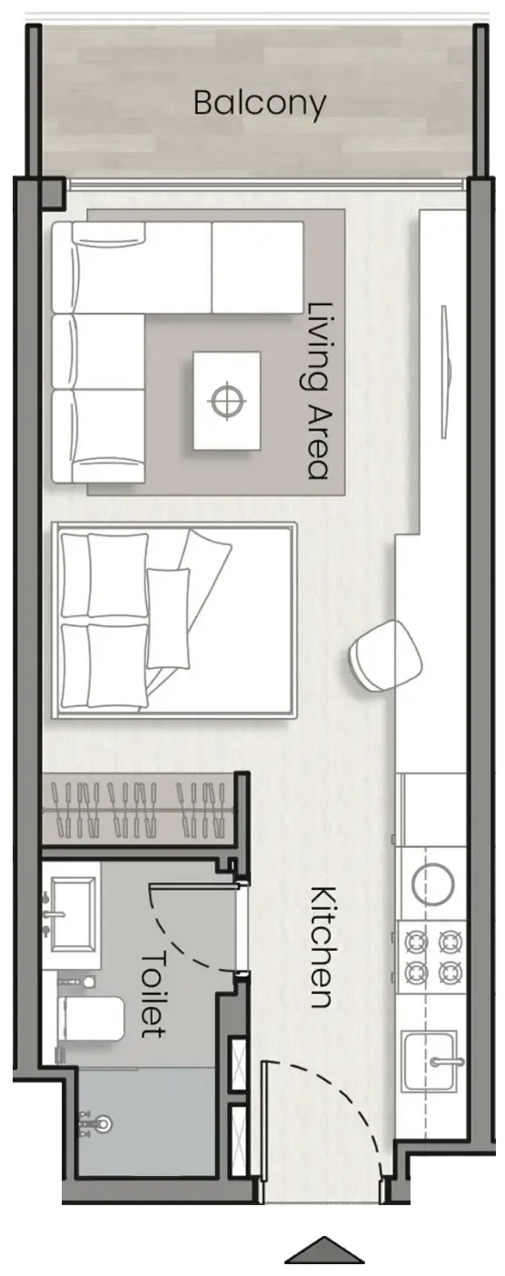 Havelock Heights Studio floor plan, 373 sqft