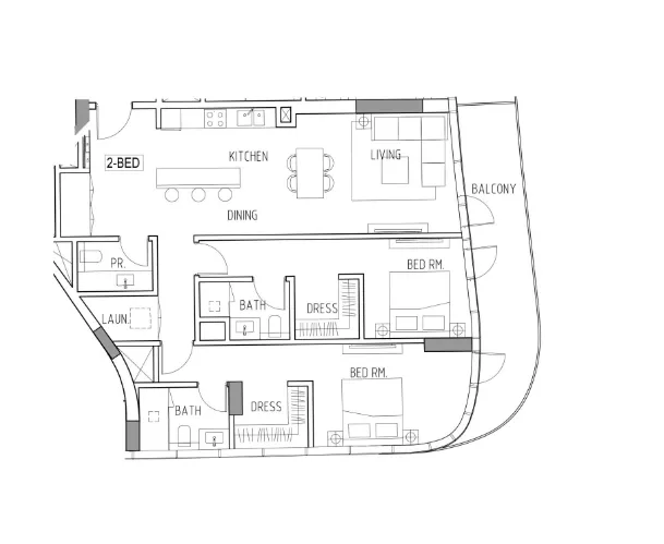 Altitude de Grisogono 2 bed floor plan, 1,457 sqft