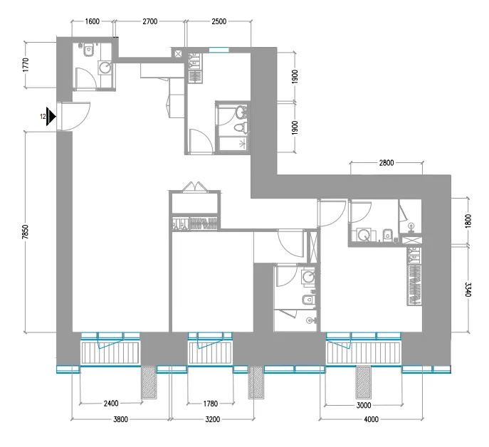 Tiger Sky Tower 2 bed floor plan, 1,481 sqft