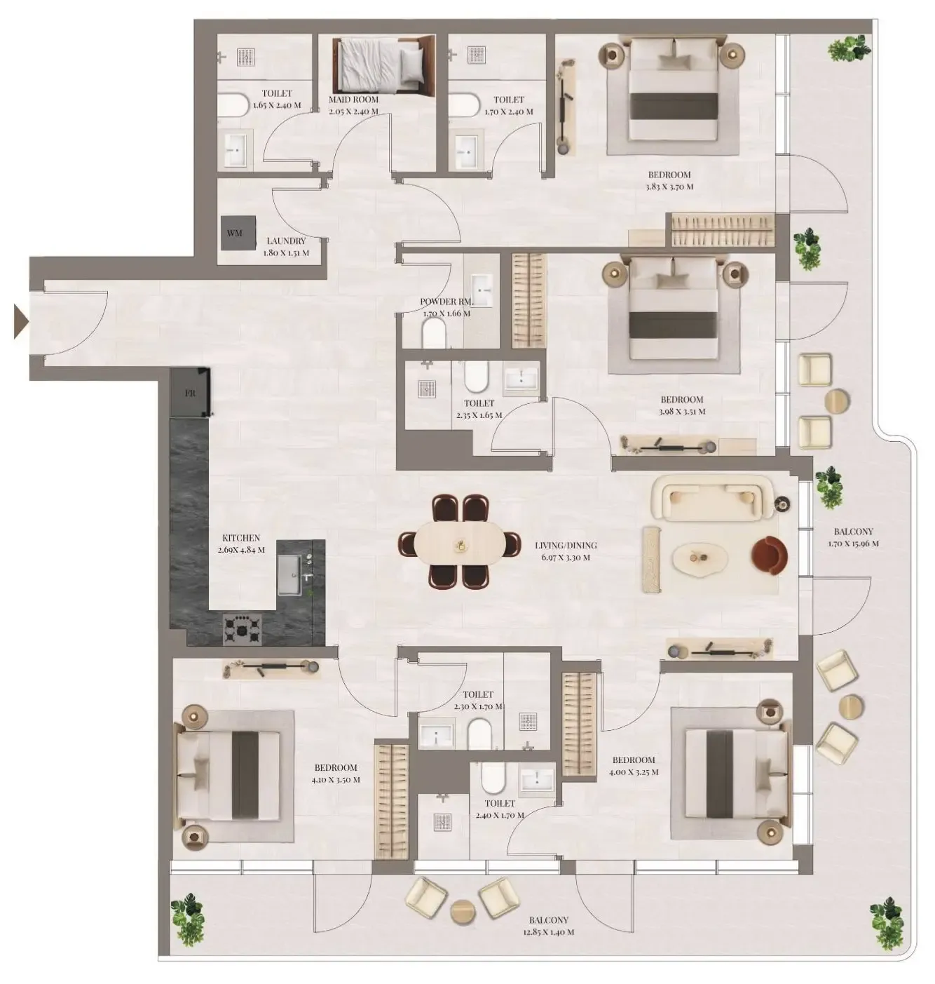 Rivo 4 bed floor plan, 2,201 sqft
