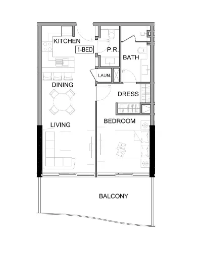 Damac Lagoons Views Phase 2 1 bed floor plan, 780 sqft
