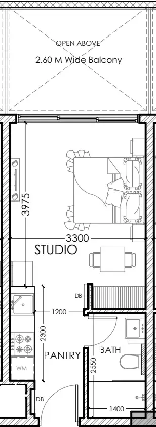 Al Haseen Residences 5 Studio floor plan, 385 sqft