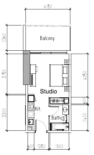 Aykon City Tower Studio floor plan, 426 sqft