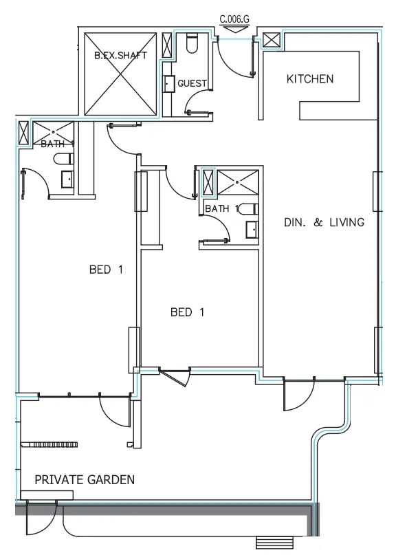 Janayen Avenue 2 bed floor plan, 1,752 sqft