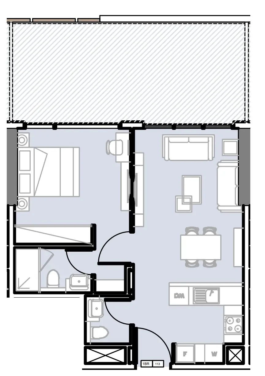 Verdana III 1 bed floor plan, 774 sqft
