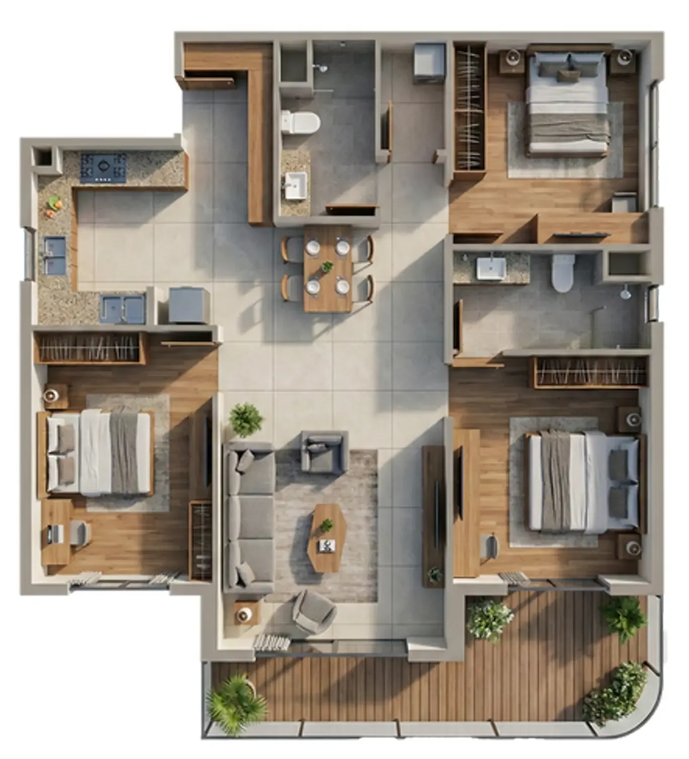 Dreamlife Residences 3 bed floor plan, 1,432 sqft