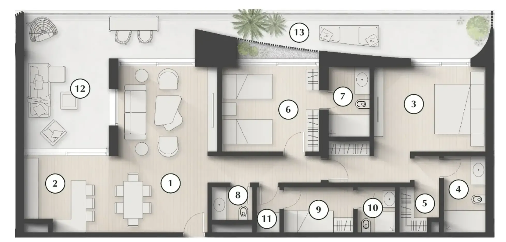 Lunaya Terraces 2 bed floor plan, 1,817 sqft