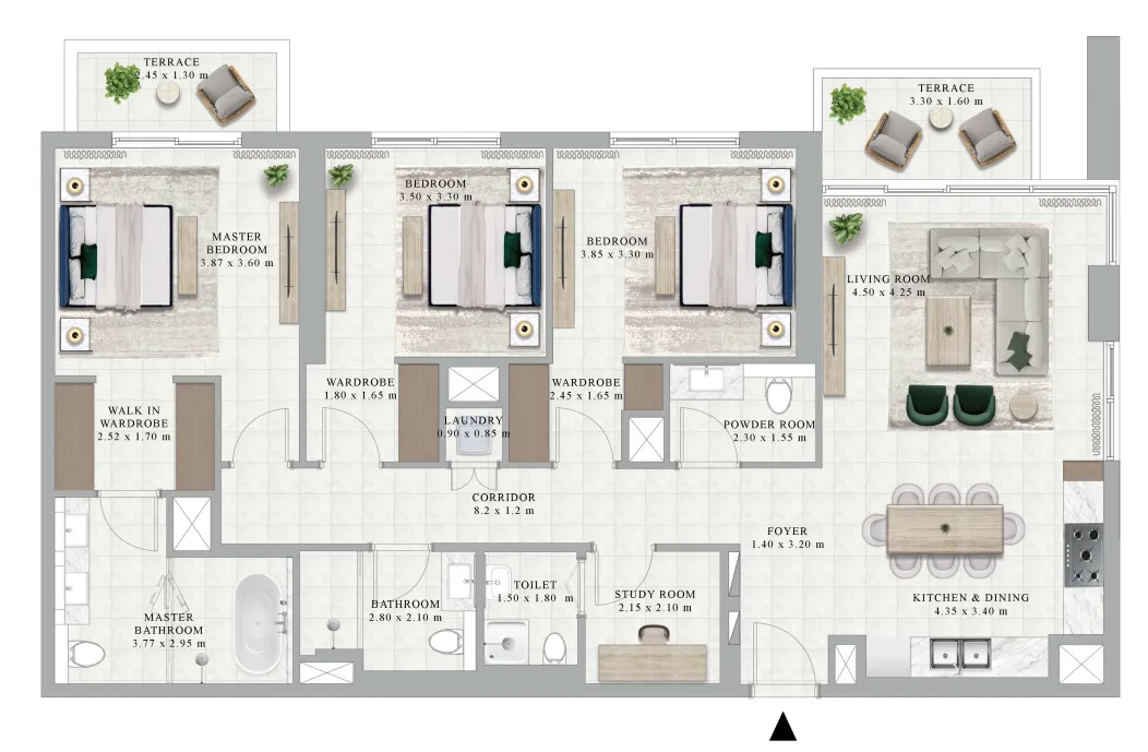 Golf Hillside 3 bed floor plan, 1,603 sqft