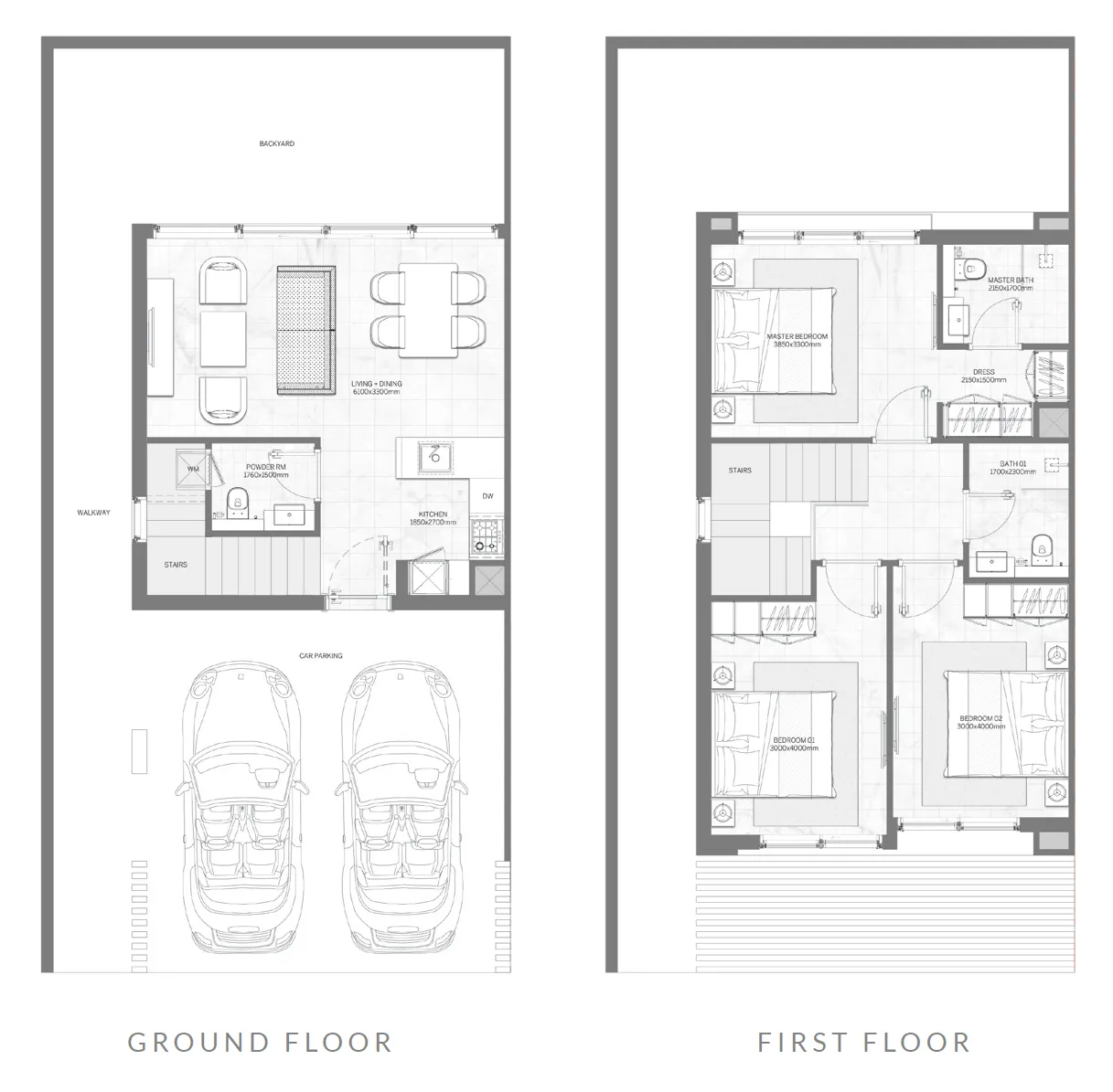 Amour Sans Detour 3 bed floor plan, 1,195 sqft
