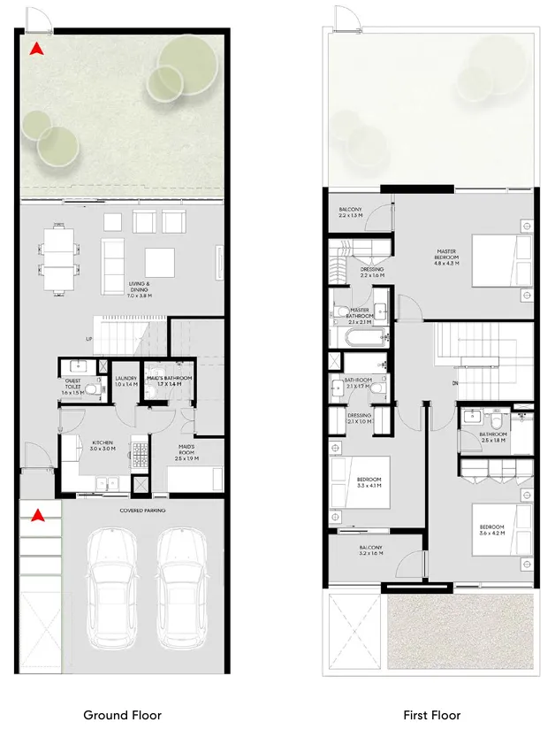 Masaar 3 Dalia 3 bed floor plan, 2,291 sqft