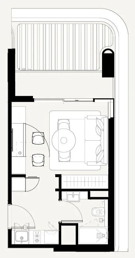 Azizi Sakandar Studio floor plan, 342 sqft
