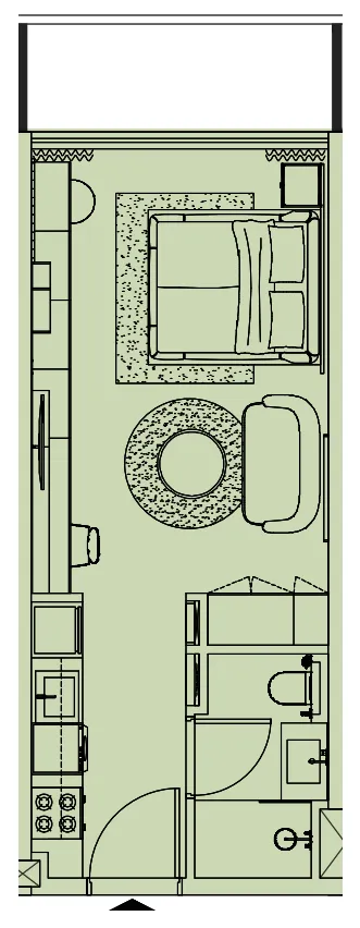 Cove Edition 5 Studio floor plan, 845 sqft