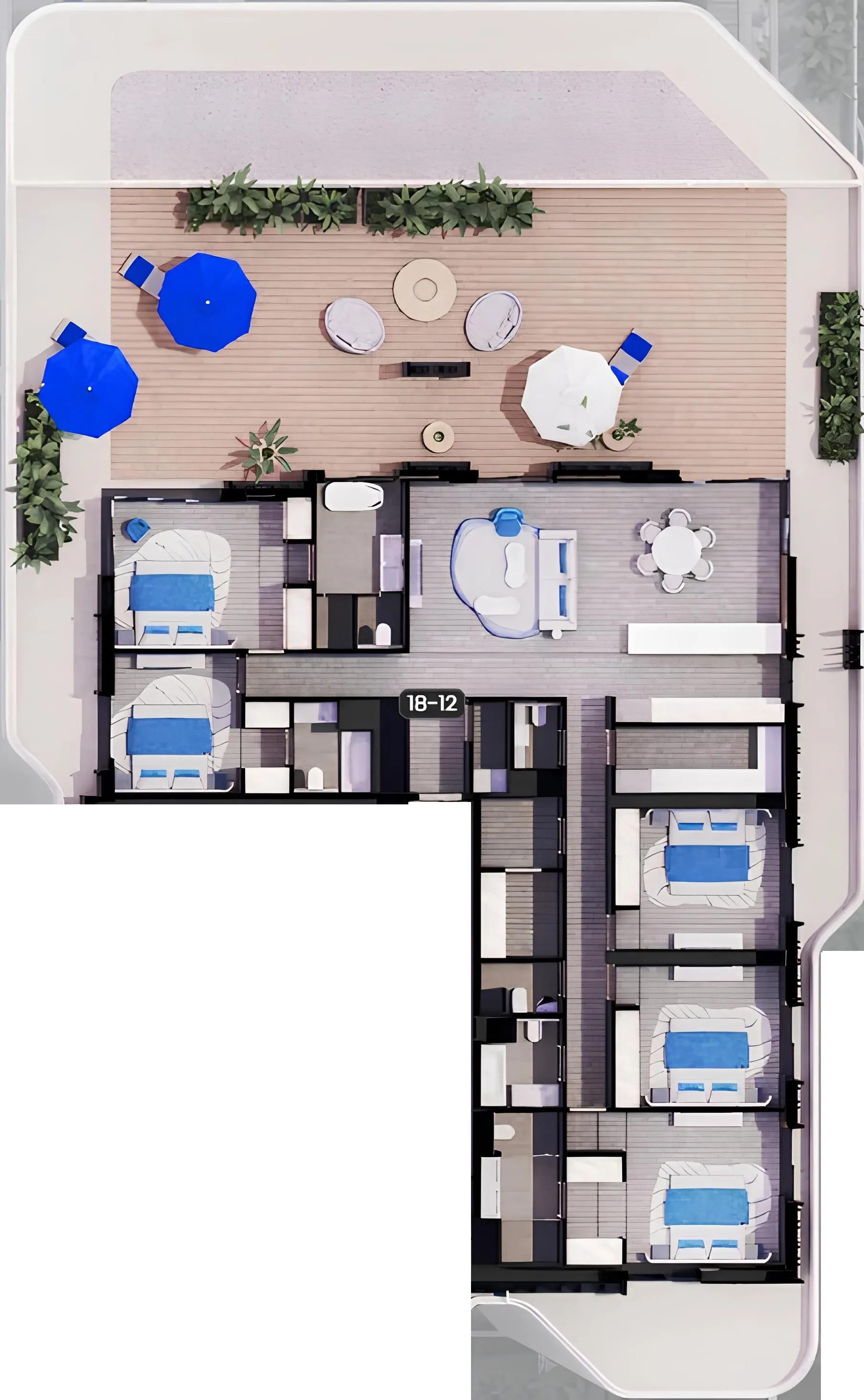 Nikki Beach Residences 5 bed floor plan, 5,473 sqft