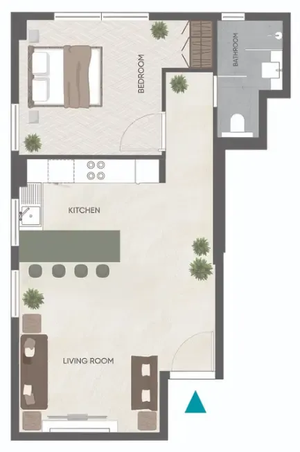 Eden Golf Views 1 1 bed floor plan, 619 sqft