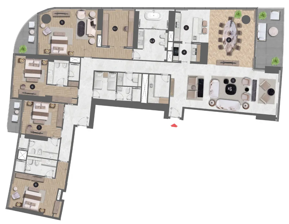 Sobha Seahaven 6 bed floor plan, 16,205 – 24,399 sqft