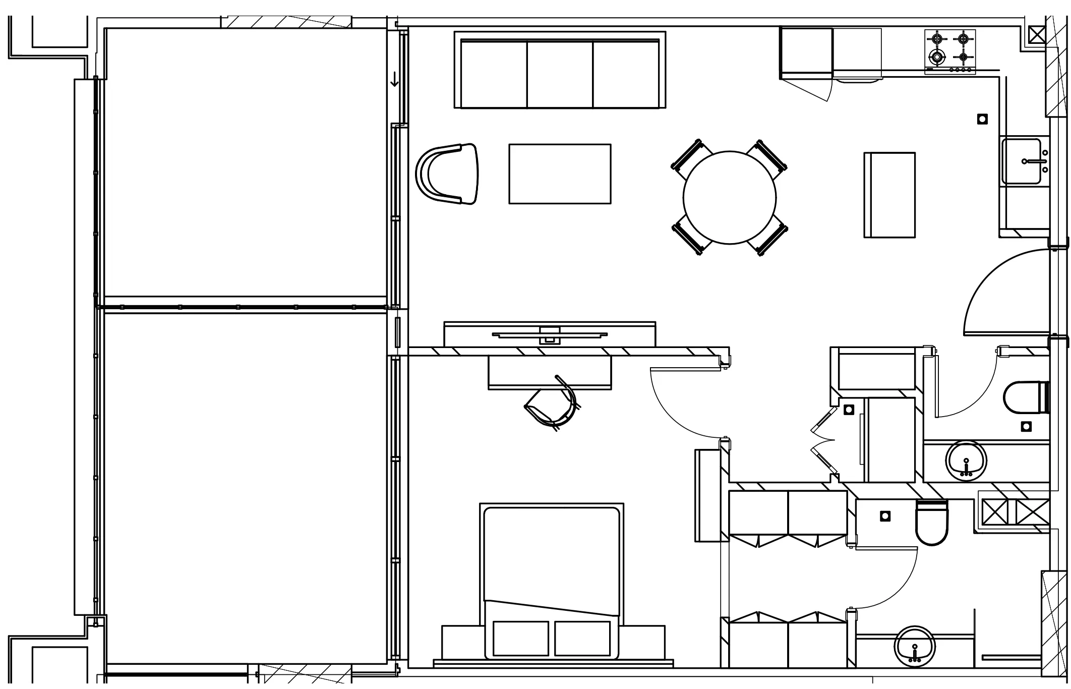 Berkeley Square 1 bed floor plan, 784 sqft