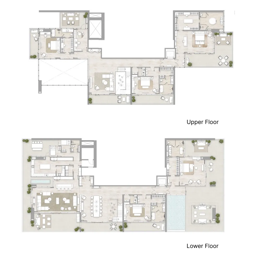 Kempinski Marina Residences 5 bed floor plan, 12,410 sqft