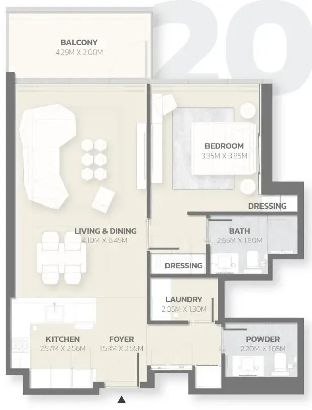Tonino Lamborghini Residences 1 bed floor plan, 920 – 921 sqft