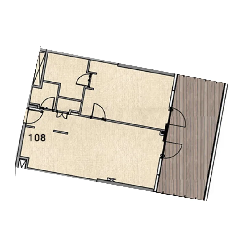 Aqua Arc 1 bed floor plan, 1,168 sqft