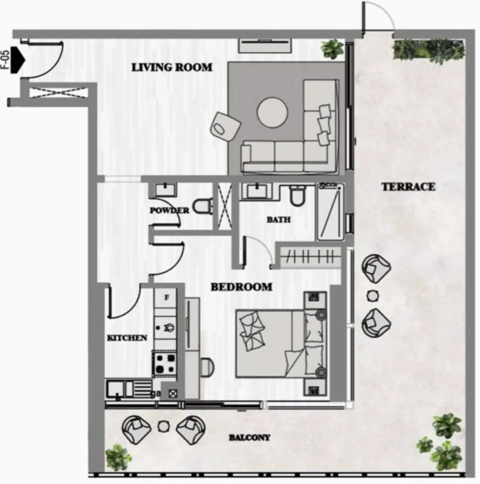 Greygate Residences by ADE 1 bed floor plan, 1,263 sqft