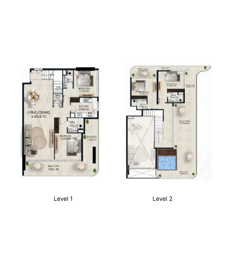 Sera Gardens by Vision 4 bed floor plan, 3,057 sqft
