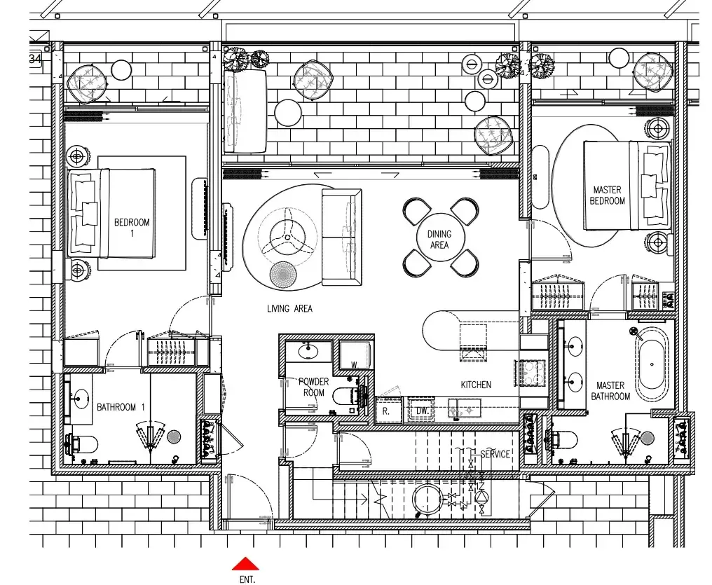 Gardens of Eden - Eden Residence 2 bed floor plan, 2,799 sqft