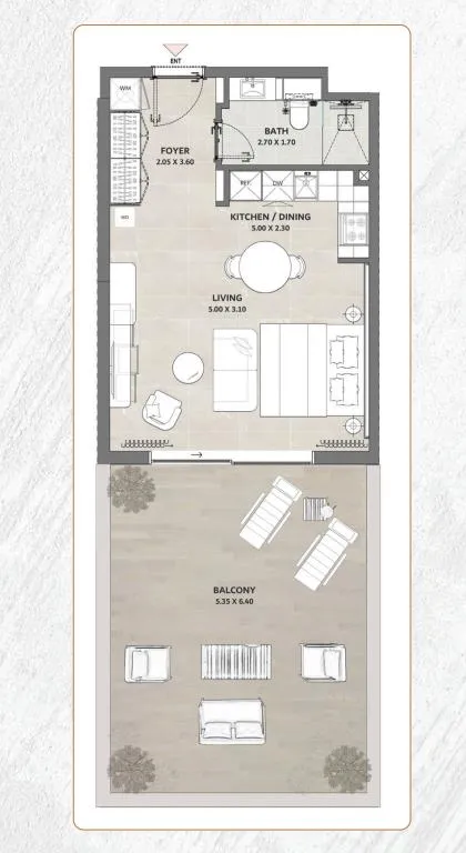Amber by Enso Studio floor plan, 793 sqft