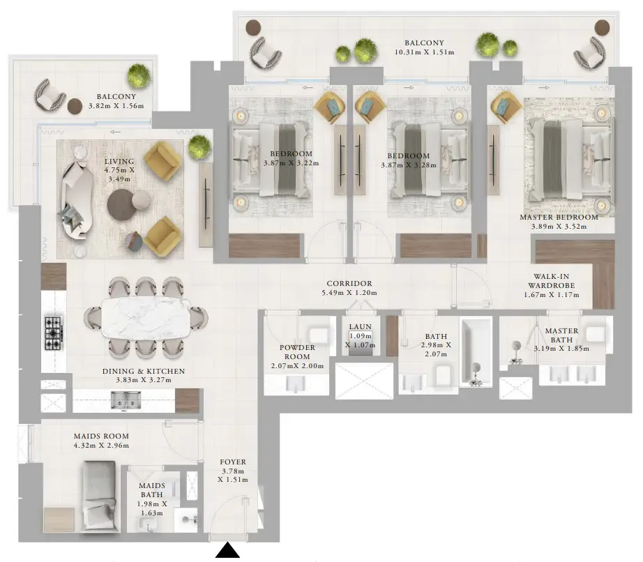 Creek Haven 3 bed floor plan, 1,871 sqft