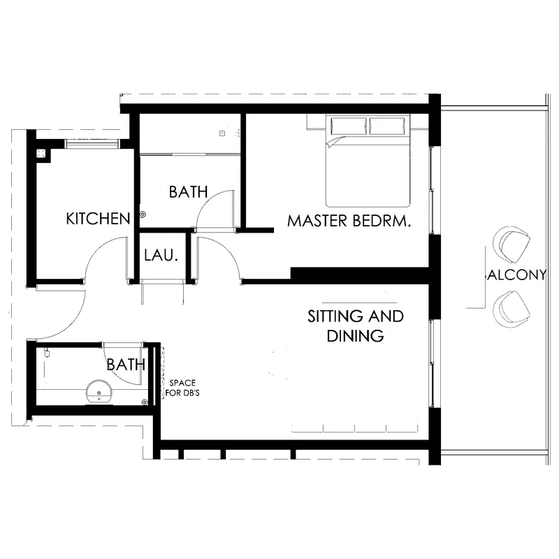 Living Legends Phase 5 1 bed floor plan, 648 – 649 sqft