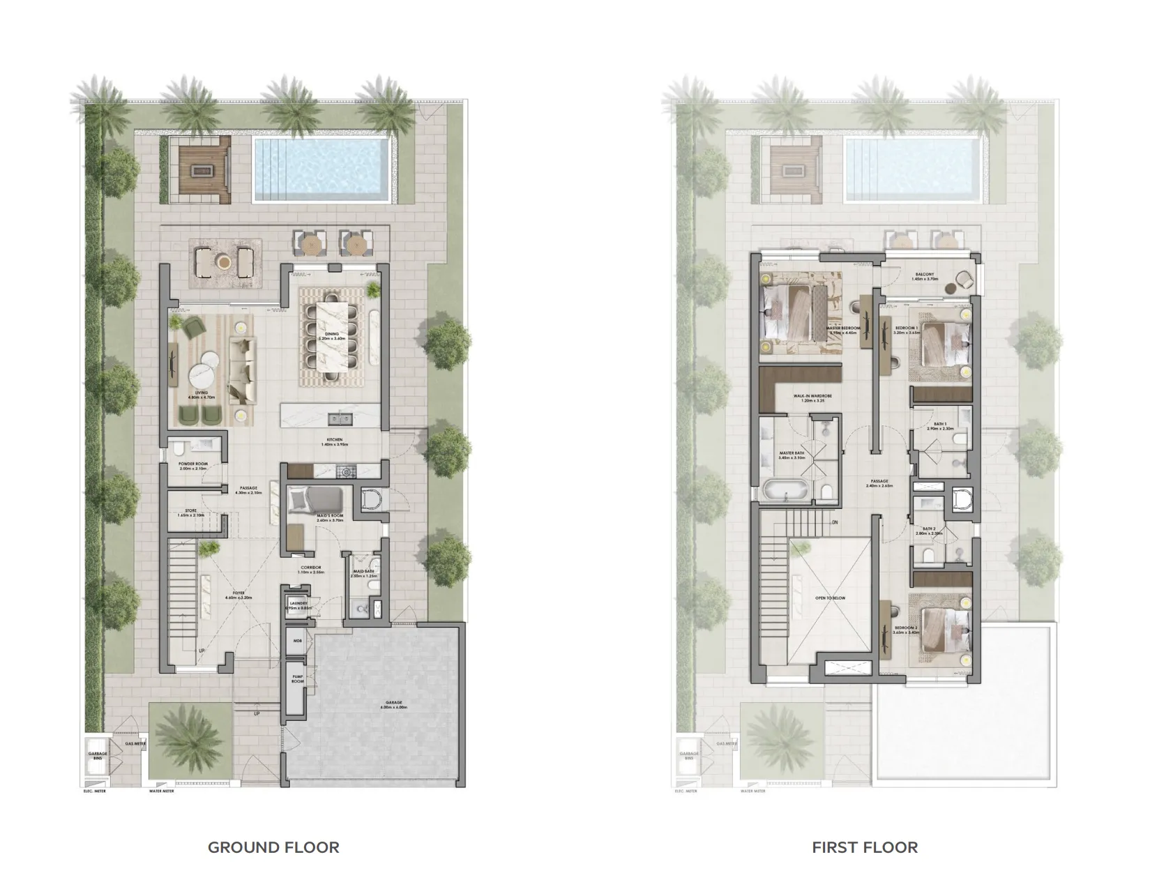 Serro 3 bed floor plan, 3,463 sqft
