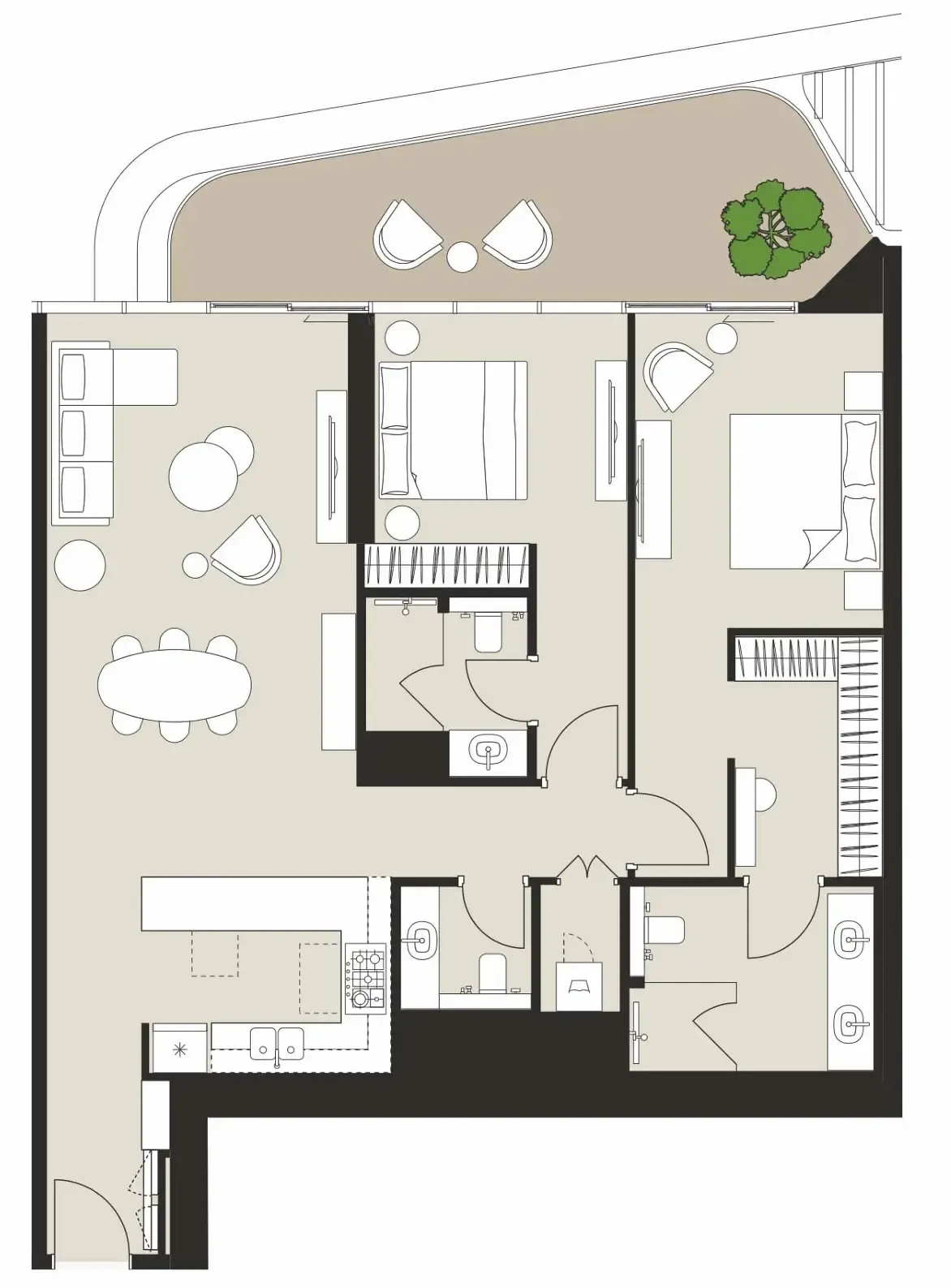 Artistry One Residences 2 bed floor plan, 1,469 sqft