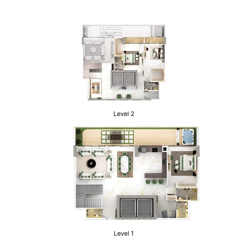 77S Tower 3 bed floor plan, 3,249 sqft