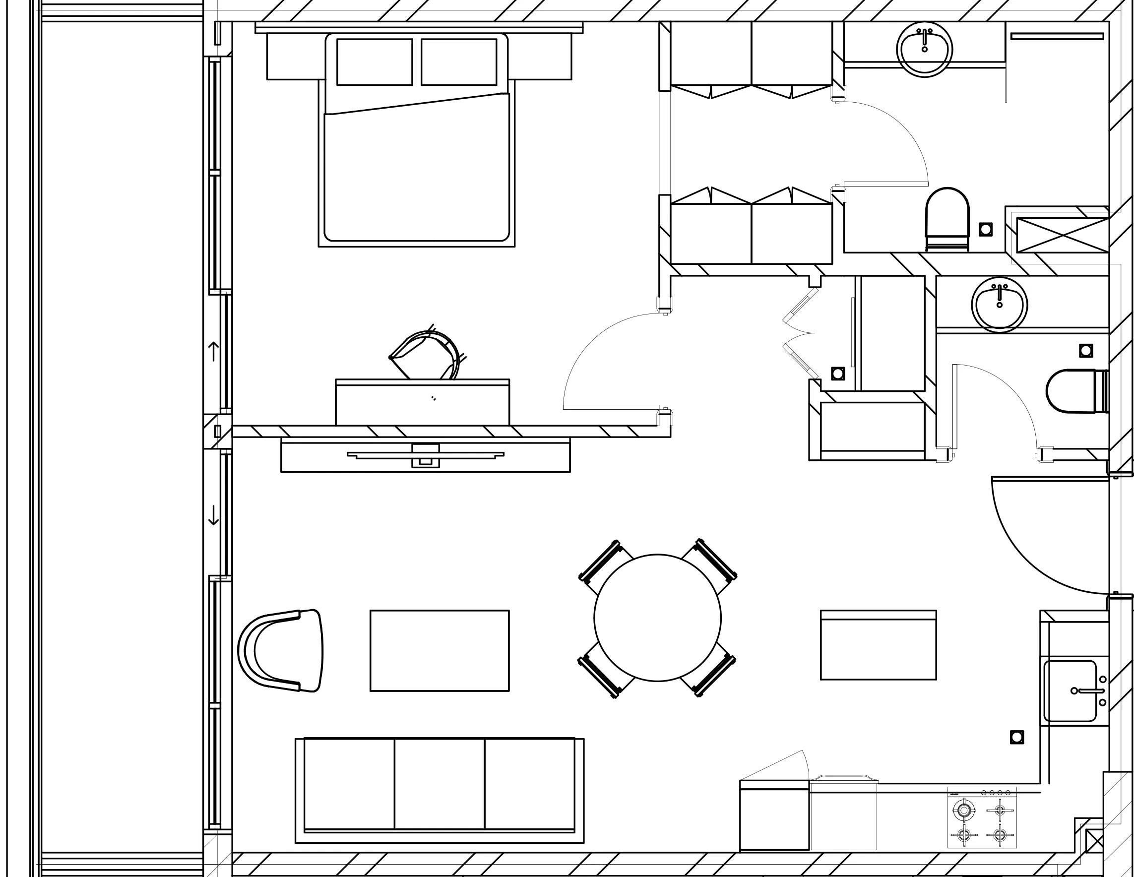 Berkeley Square 1 bed floor plan, 743 sqft