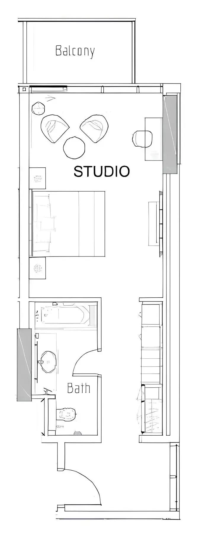 Damac Hills - Artesia Studio floor plan, 554 sqft