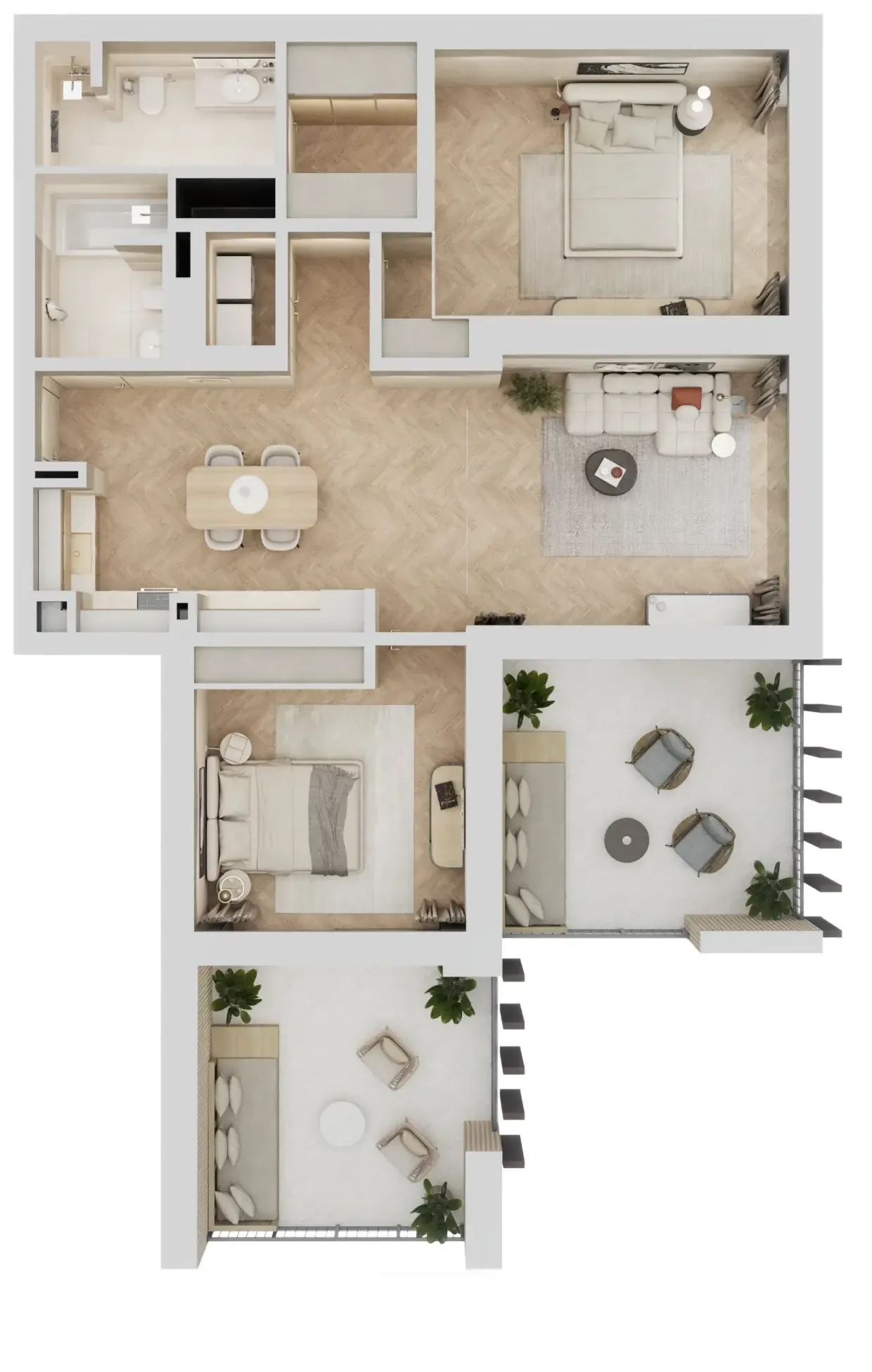 Arisha Terraces 2 bed floor plan, 1,416 sqft
