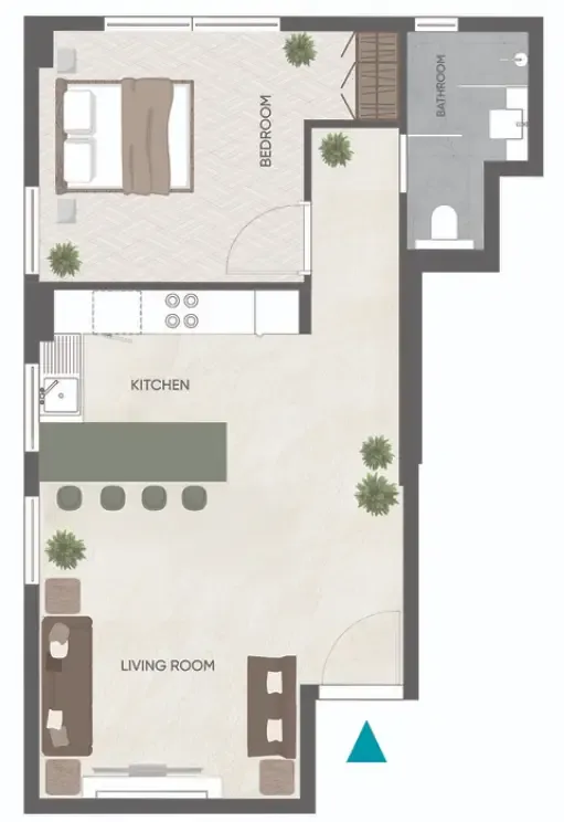Eden Golf Views 1 1 bed floor plan, 619 sqft