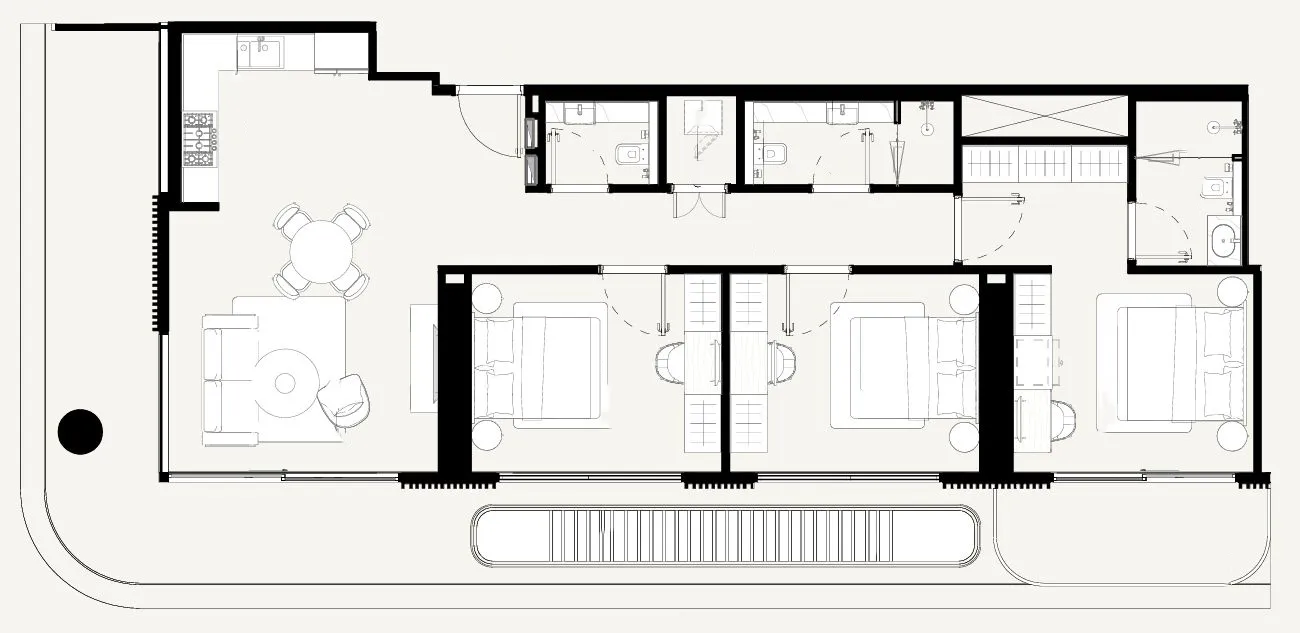 Azizi Abraham 3 bed floor plan, 1,503 sqft