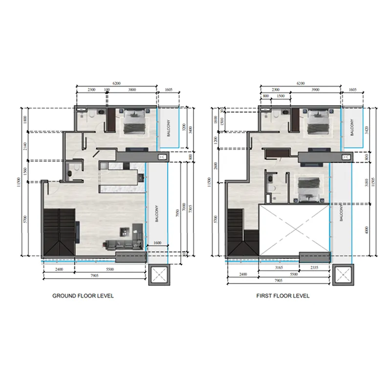Auresta Tower 3 bed floor plan, 2,063 sqft