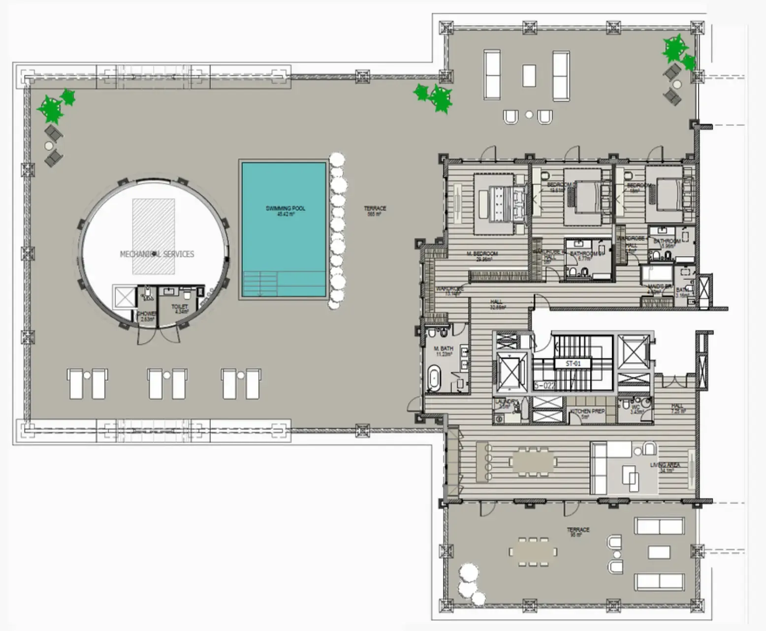 Raffles The Palm Dubai 3 bed floor plan, 10,075 sqft