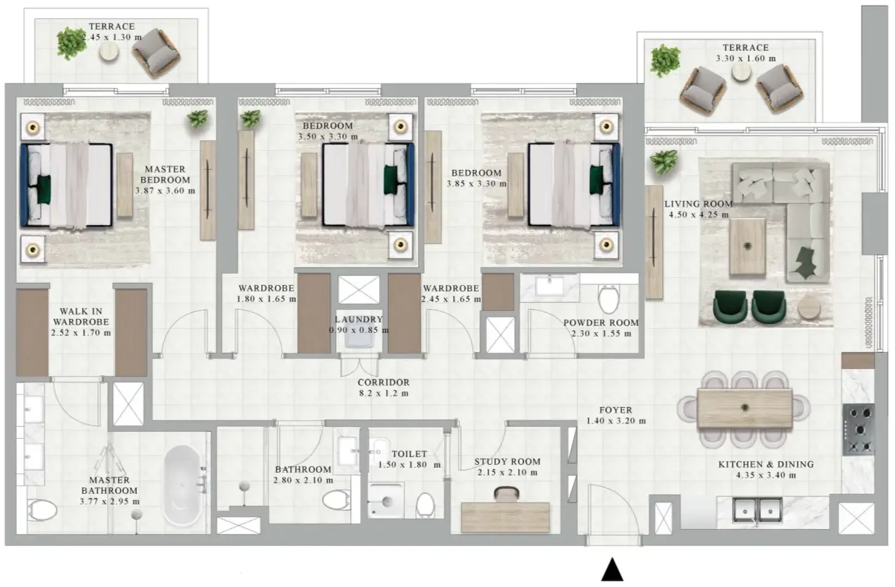 Golf Hillside 3 bed floor plan, 1,603 sqft
