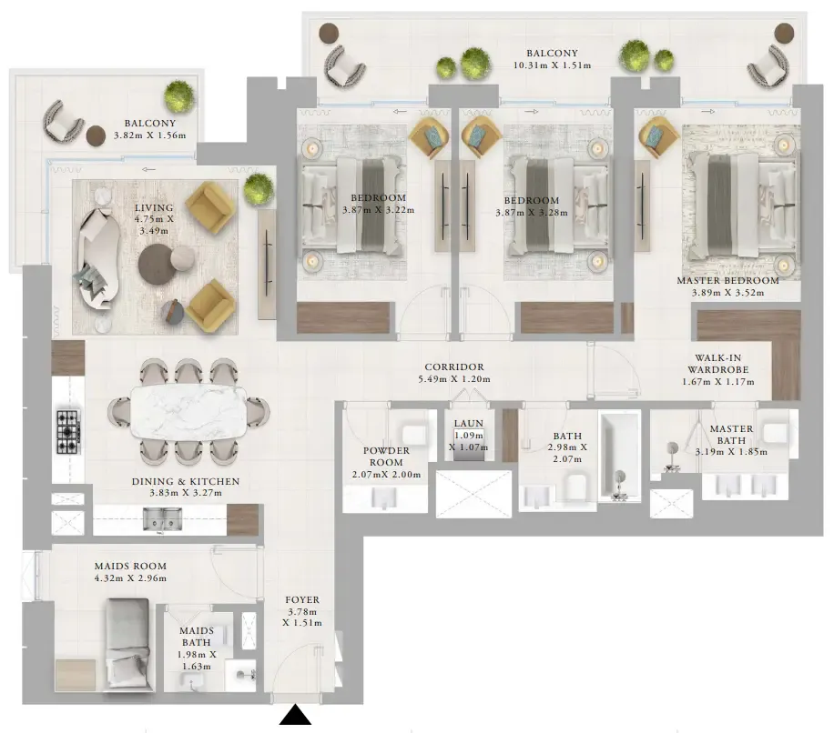 Creek Haven 3 bed floor plan, 1,871 sqft