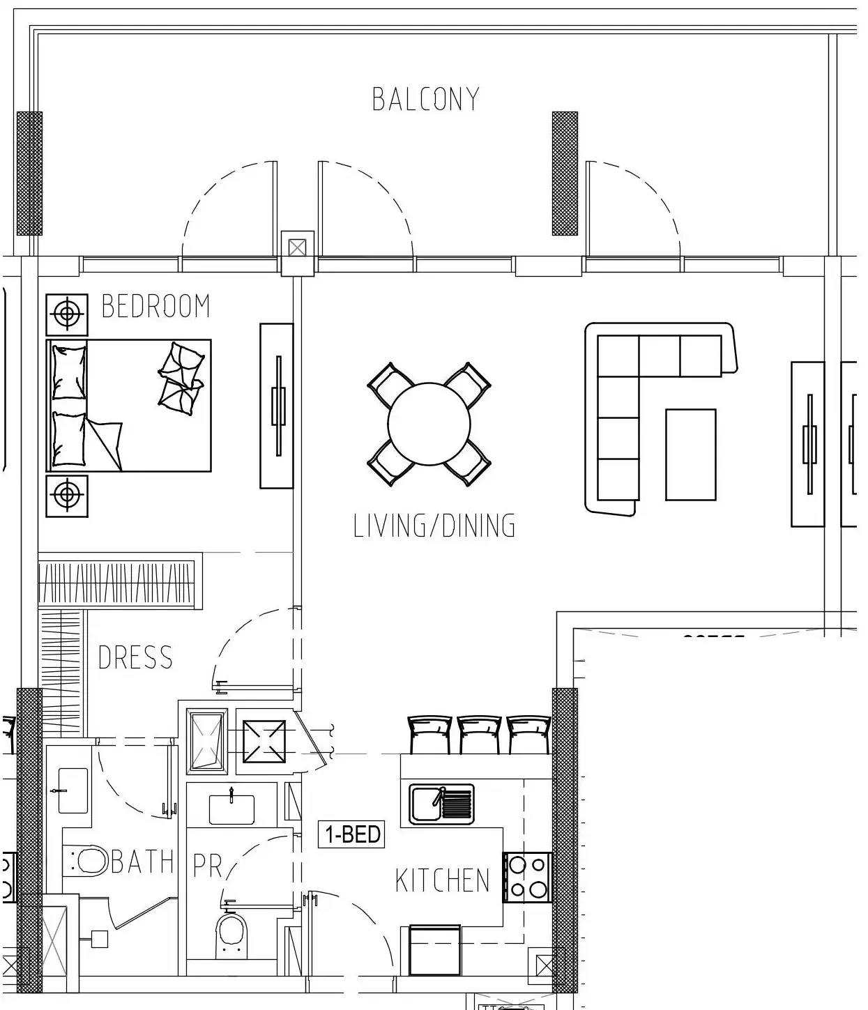Damac Riverside Views 1 bed floor plan, 1,047 sqft