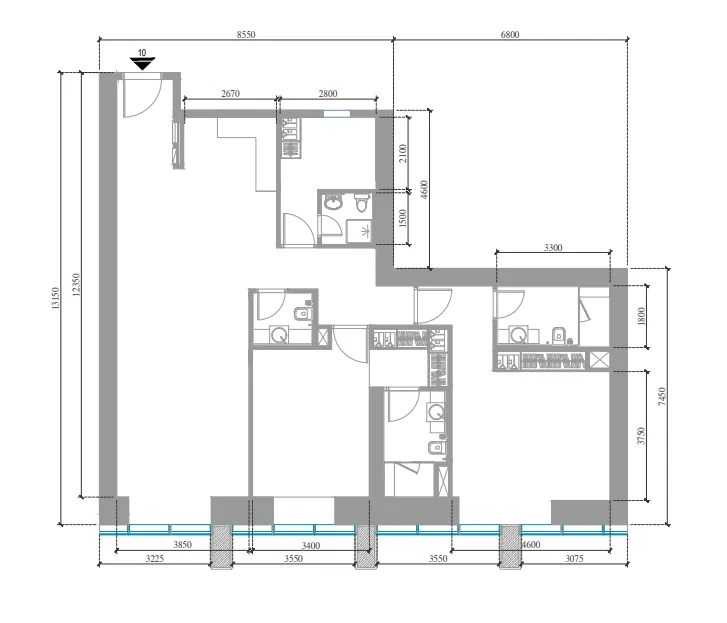 Tiger Sky Tower 2 bed floor plan, 1,560 sqft