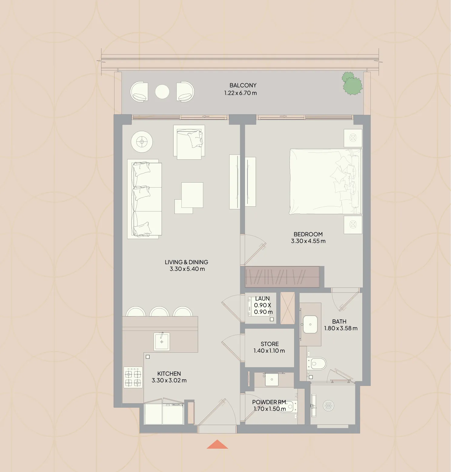 Mayfair Nexus 1 bed floor plan, 730 – 925 sqft